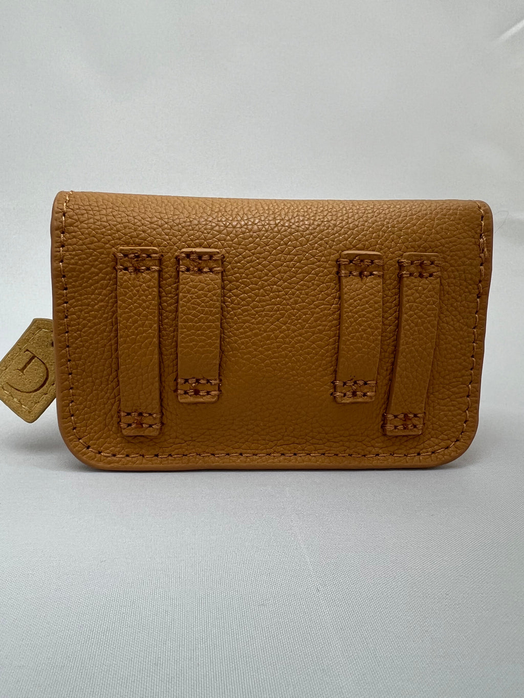 Light Caramel leren heuptasje voor Insulinepomp - Beige Suède Voering