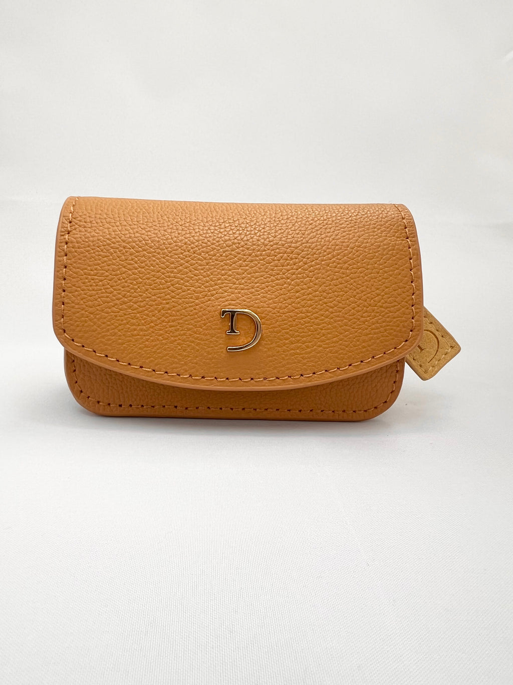 Light Caramel leren heuptasje voor Insulinepomp - Beige Suède Voering