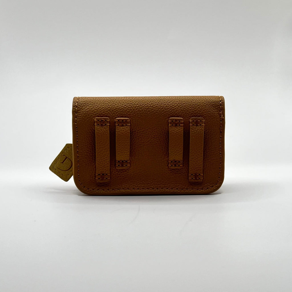 Light Caramel leren heuptasje voor Insulinepomp inclusief riem - Beige Suède Voering