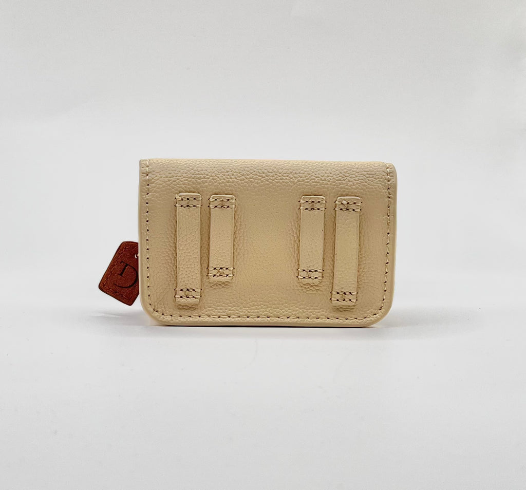 Beige Leren Heuptasje voor Insulinepomp inclusief riem – Donkerbruine Suède Voering