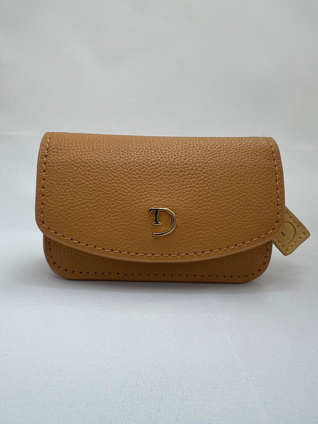 Light Caramel leren heuptasje voor Insulinepomp - Beige Suède Voering