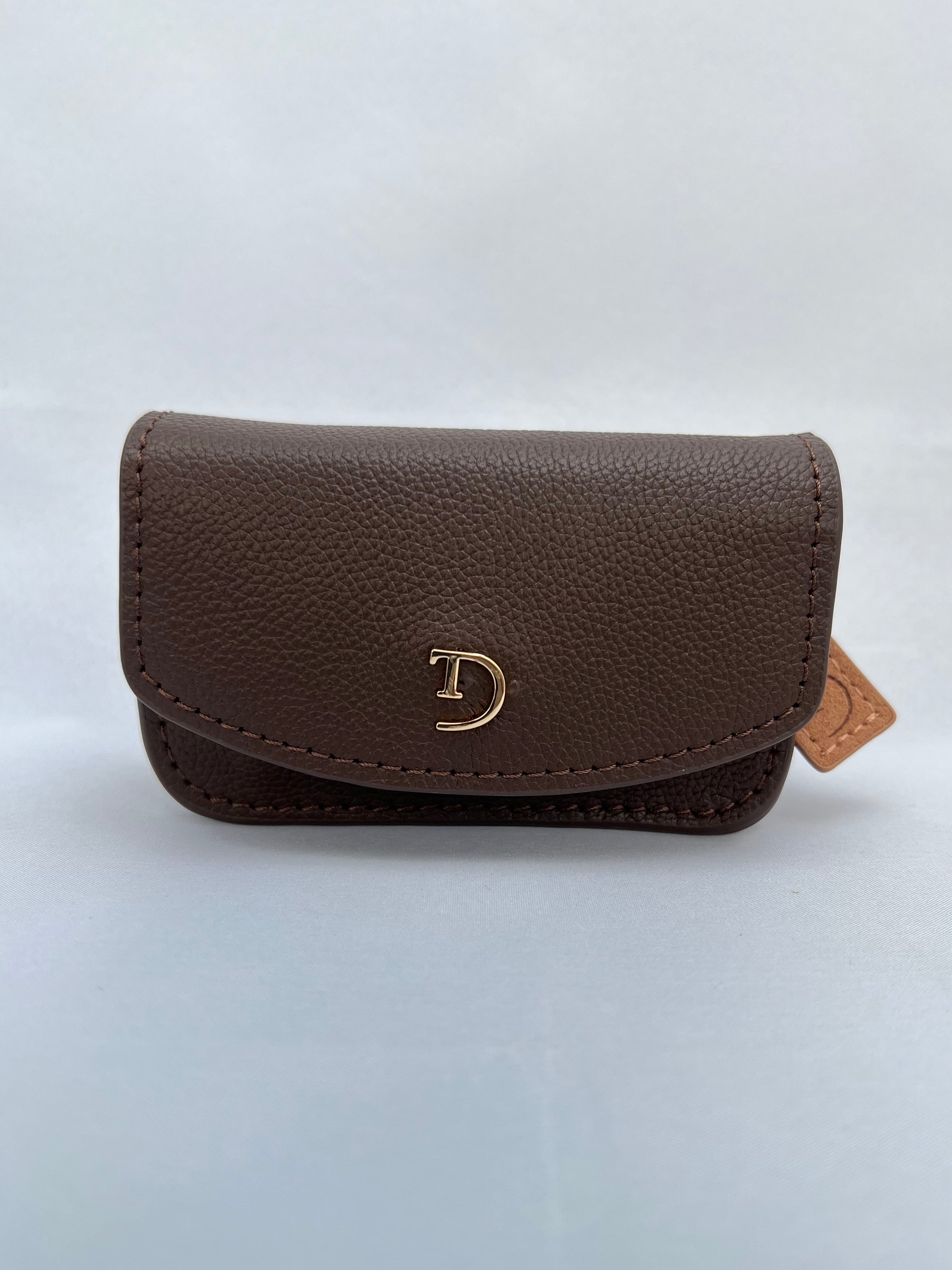 Dark Chocolate leren heuptasje voor insulinepomp - Lichtbruine Suède Voering