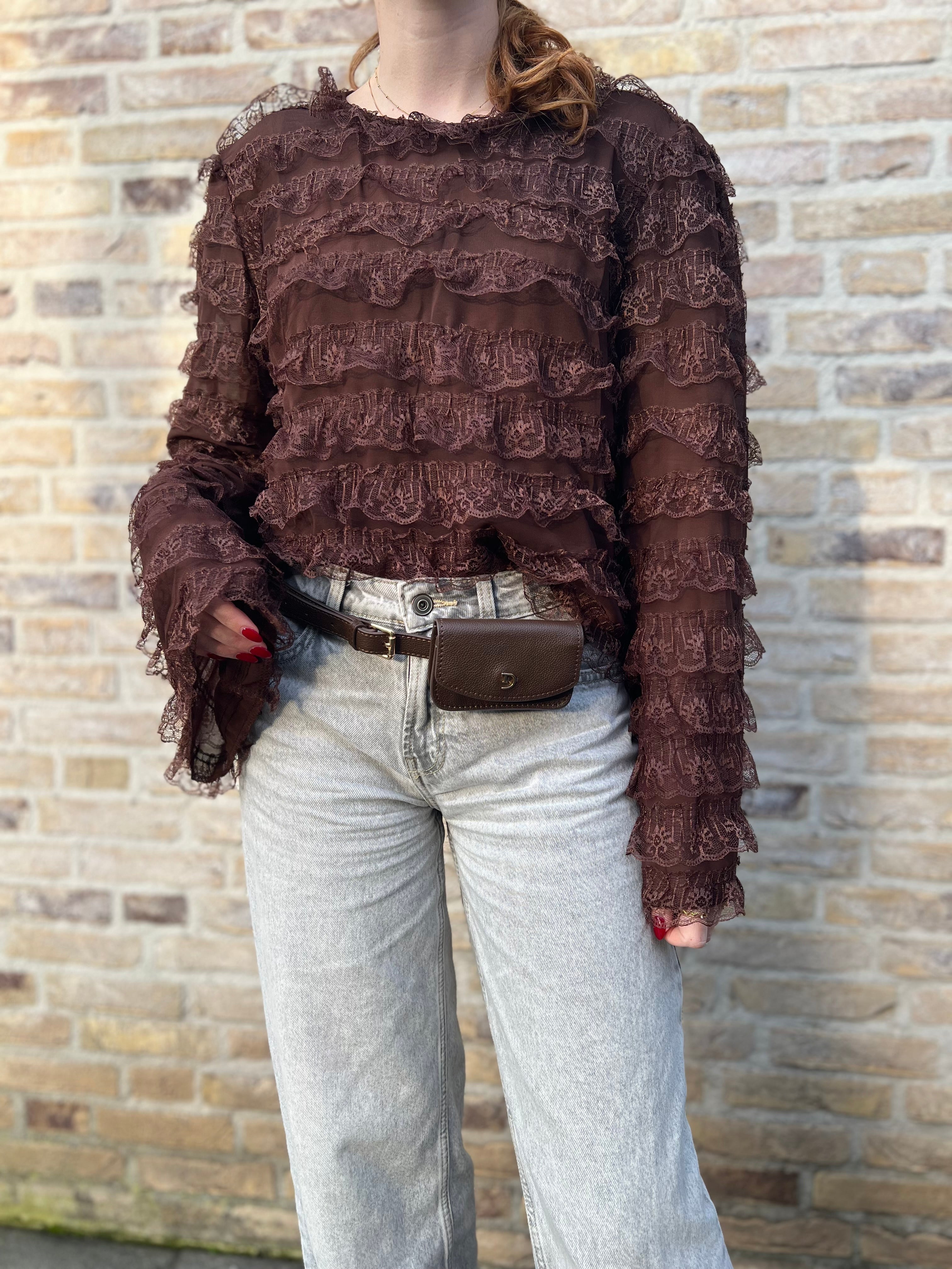 Dark Chocolate Leren Insulinepomp Heuptasje – Comfortabel & Discreet voor Vrouwen